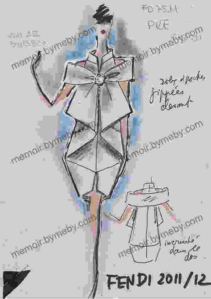 A Close Up Of A Fashion Sketch By Karl Lagerfeld Karl Lagerfeld: A Life In Fashion