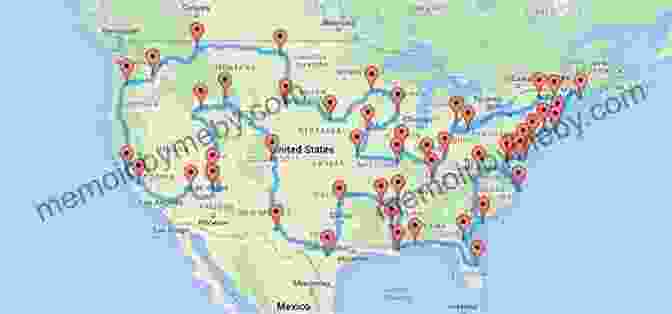 A Map Of The United States With Suggested Road Trip Routes Connecting Famous Hot Dog Destinations. Hot Dogs On The Road: An American Indian Girl S Reflections On Growing Up Brown In A Black And White World