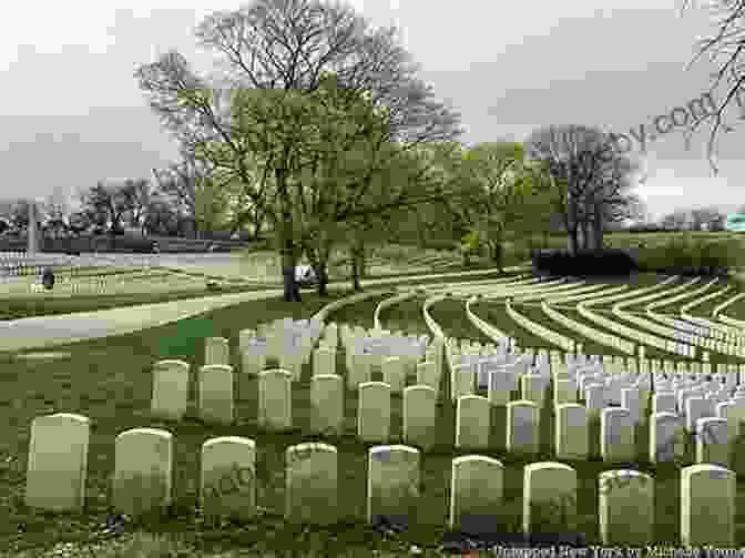 A Respectful View Of Cypress Hills National Cemetery In Brooklyn, Capturing Its Rows Of White Headstones And The American Flag Waving In The Foreground. Stories In Stone: New York: A Field Guide To New York City Area Cemeteries Their Residents