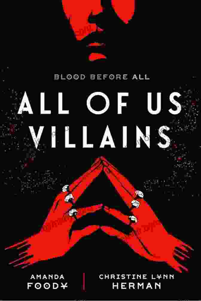 All Of Us Villains Book Cover, Featuring Seven Shadowy Figures With Glowing Eyes In A Dimly Lit Room All Of Us Villains Amanda Foody