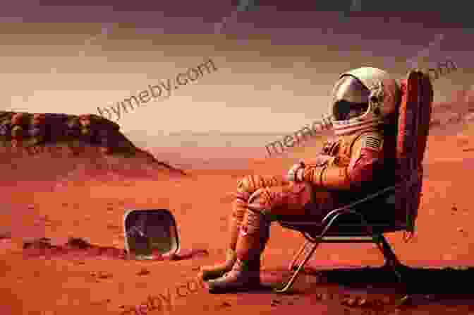 An Astronaut Floating Amidst A Vast And Desolate Martian Landscape, Gazing Out Towards The Horizon. ANCIENT FOREVER LAMPS FOR MARS COLONIZATION : THE OVERLAPPING MARS TELEPORTATION PROJECT