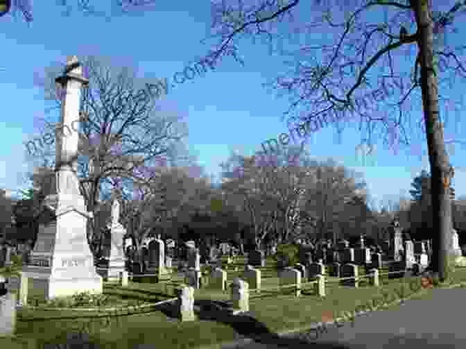 An Intriguing View Of Flushing Cemetery In Queens, Showcasing Its Historic Headstones, Elaborate Mausoleums, And The Iconic Bowne House In The Background. Stories In Stone: New York: A Field Guide To New York City Area Cemeteries Their Residents