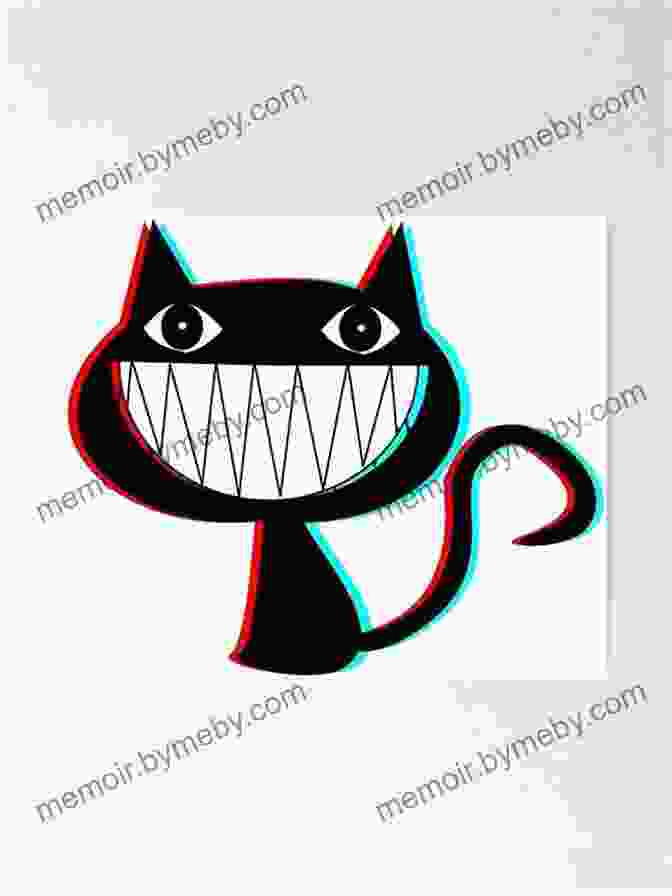 Cartoon Cat Comic Book Art: A Close Up Of Cartoon Cat's Disturbing Grin And Piercing Eyes, As It Confronts A Group Of Terrified Teenagers. Cartoon Cat Comic Book: Never Meet Scp 173 Bridge Worm