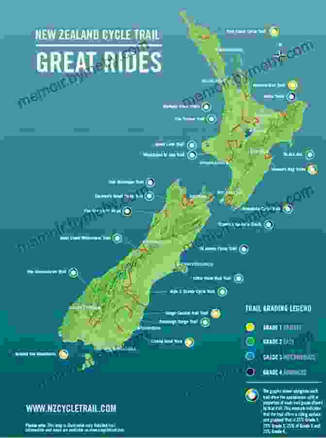 Intricate Trail Map Of New Zealand's Mountain Biking Trails Kiwi Legends: Mountain Biking In New Zealand