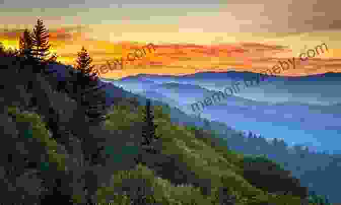 Panoramic View Of The Great Smoky Mountains, With Rolling Hills And Lush Forests 3000 Miles In The Great Smokies