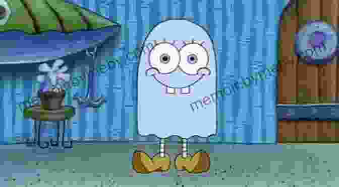 Spongebob Squarepants Dressed In A Ghost Costume, Holding A Book Of Spooky Jokes Scared Silly : SpongeBob S Of Spooky Jokes (SpongeBob SquarePants)