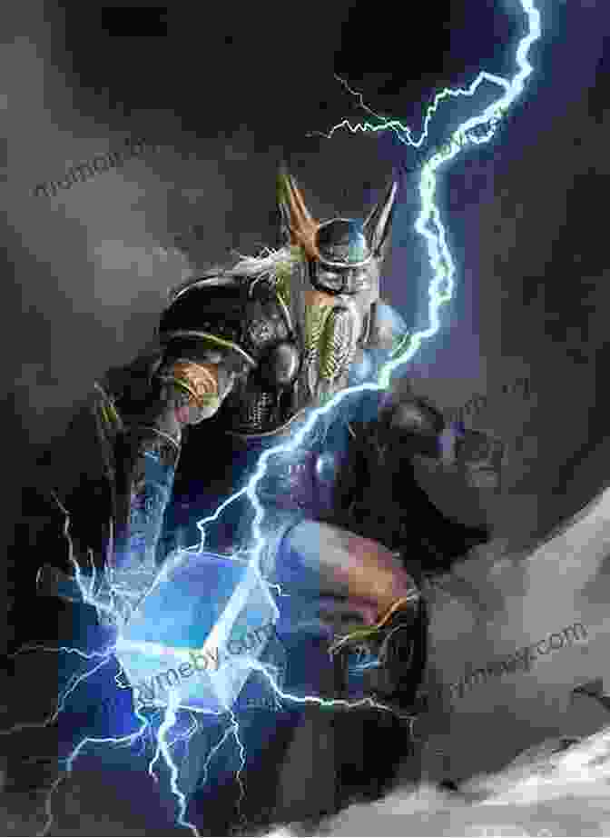 Thor Standing Tall, Wielding His Hammer Mjolnir, Lightning Bolts Crackling Around Him Midgard Sagas The Powerful Thor