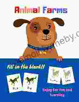 Vocabulary Flash Cards Cartoon Animals Farm: Fill in blank word kind of animal farm for Kids and Preschools for Learning Skill Development